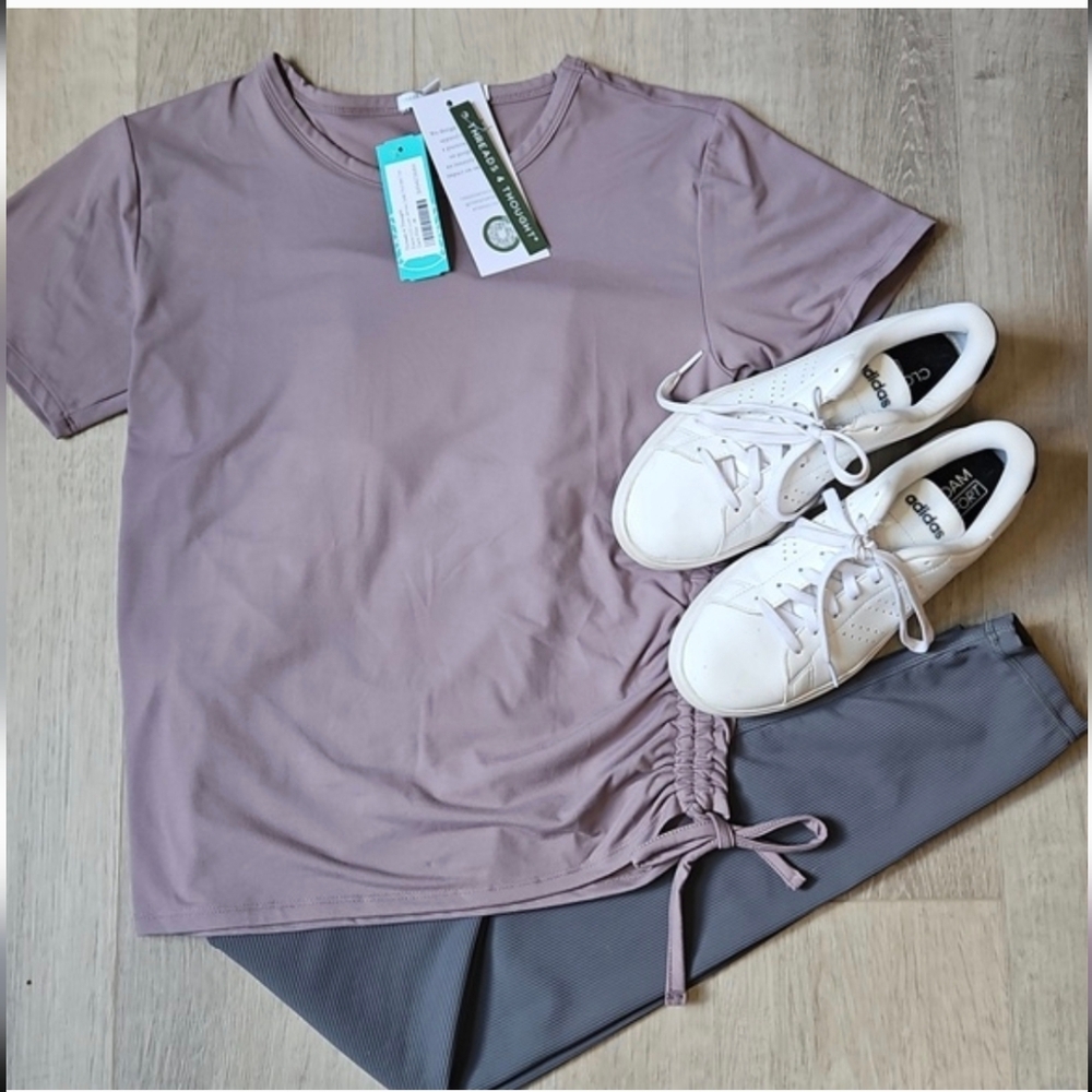 Threads 4 Thought - Purple Ruched Side Top - Picture 10 of 10
